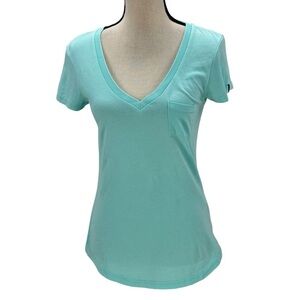Bench Short Sleeve V-Neck Front Pocket T-Shirt - Teal Green